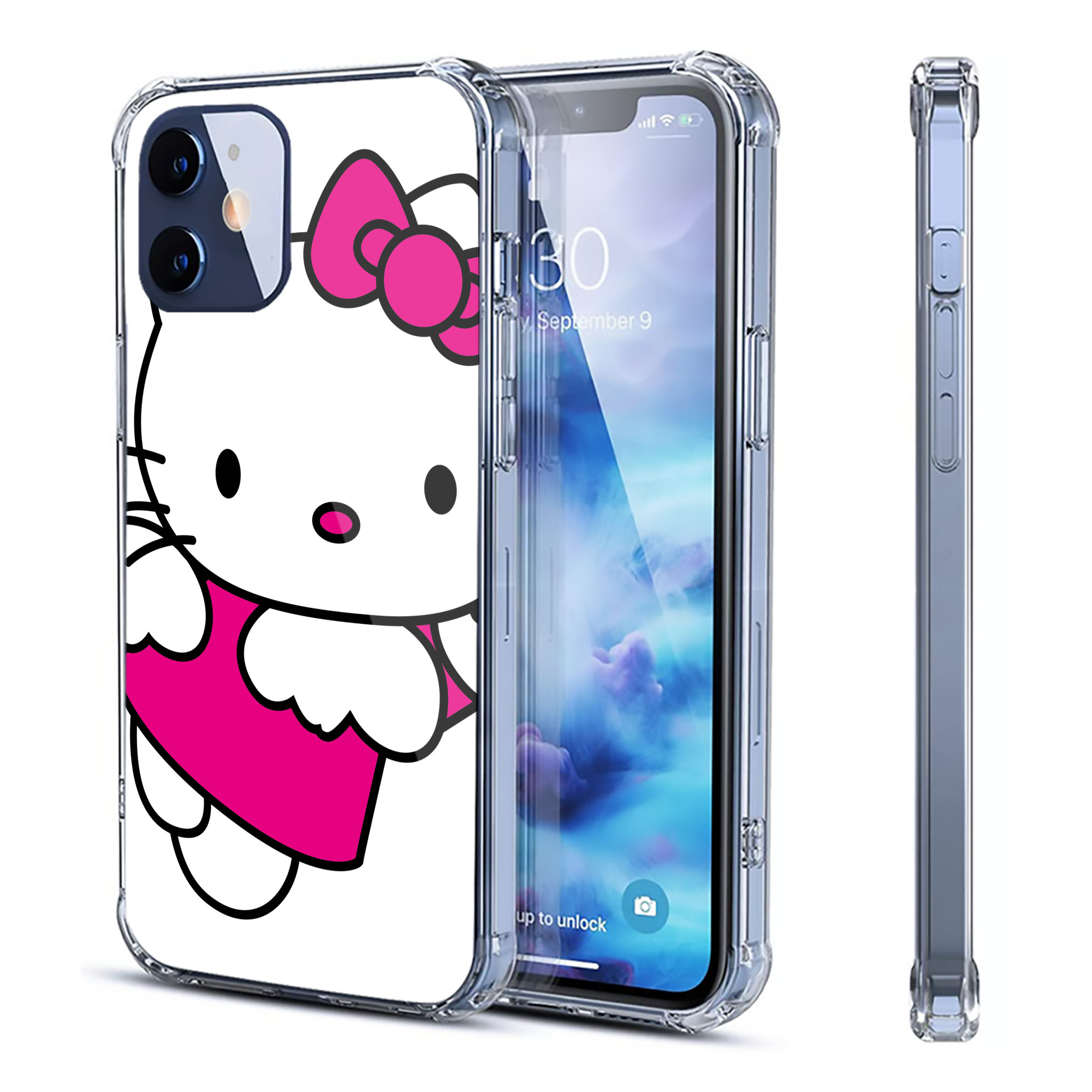 （画像用） Hello Kitty ハローキティ 【iPhone 12シリーズ対応】透明スマホケース（クリアソフトケース）